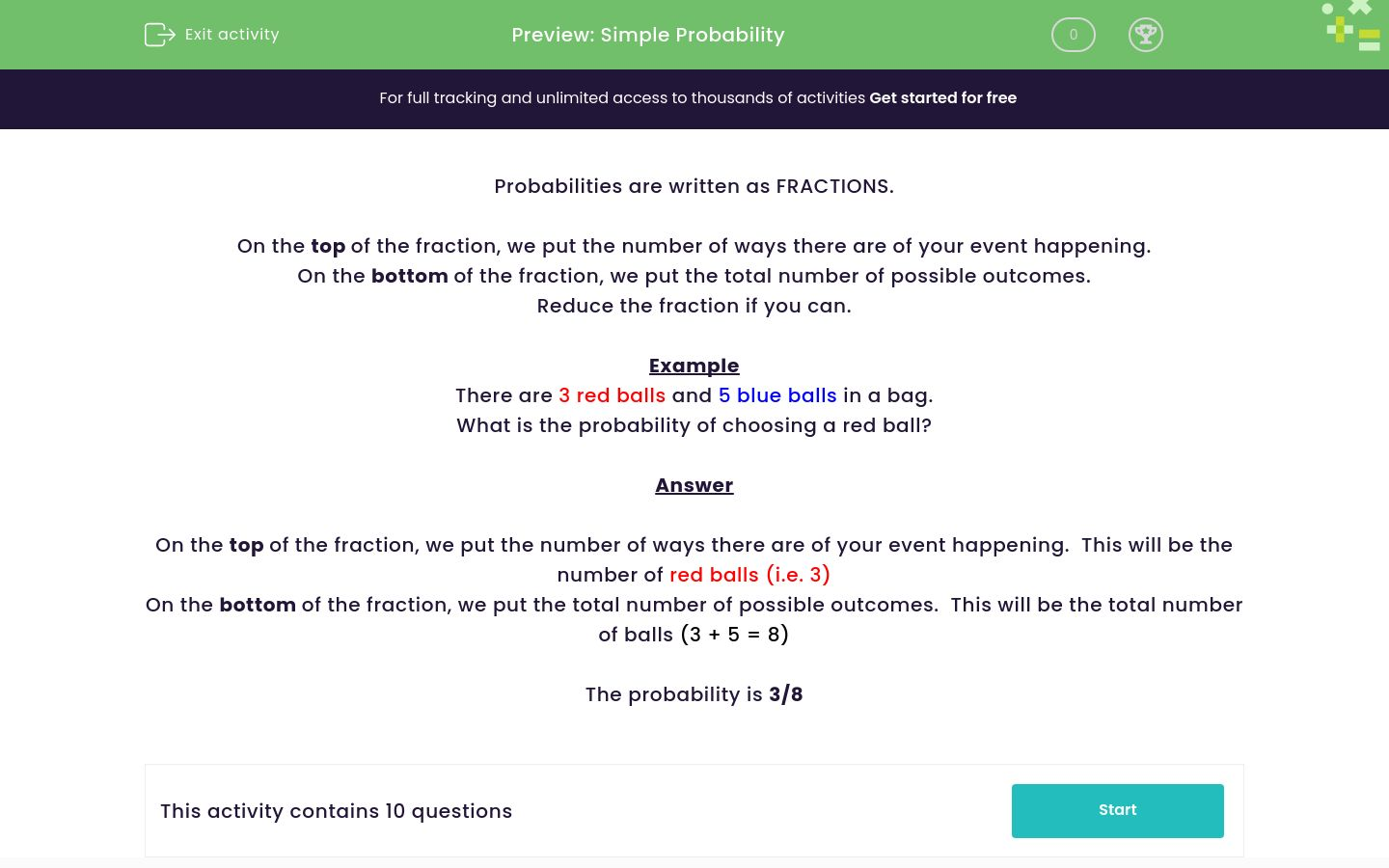 Calculate Simple Probability Worksheet - EdPlace