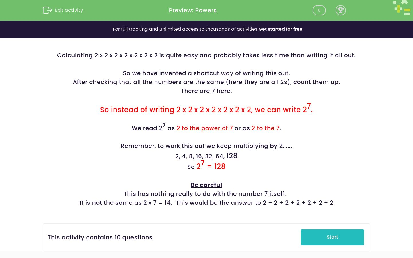 Simplify Powers Worksheet - EdPlace