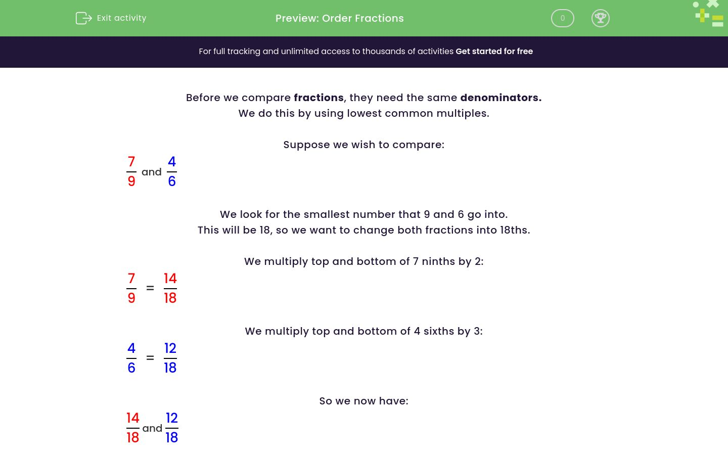 use-common-denominators-to-order-fractions-worksheet-edplace