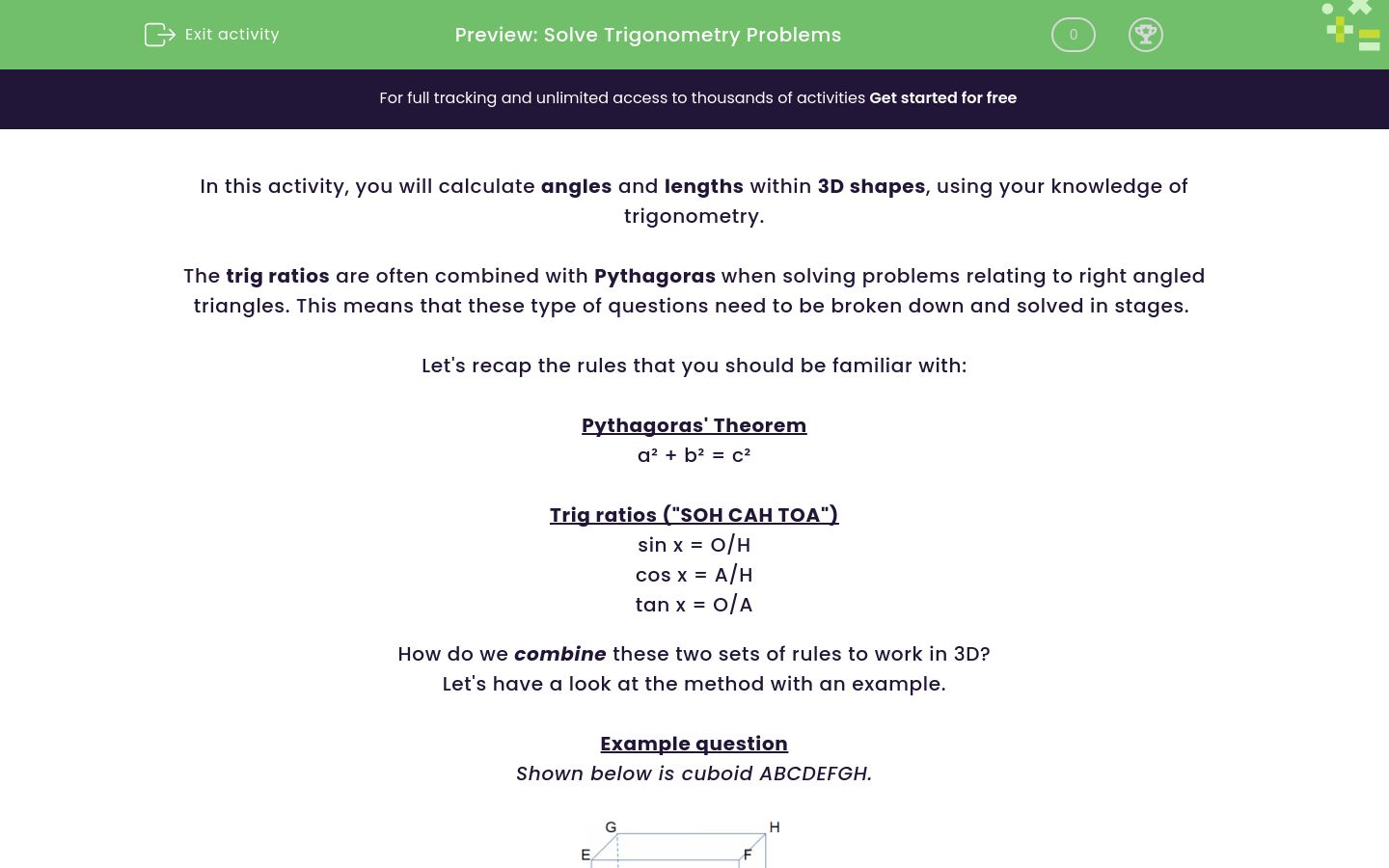 Solve Trigonometry Problems Worksheet - EdPlace