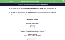'Solve Trigonometry Problems' worksheet