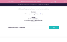 'Solve Worded Number Problems' worksheet