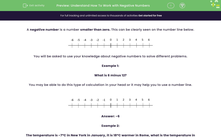 'Understand How To Work with Negative Numbers' worksheet