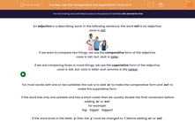 'Understand How to Use Comparative and Superlative Forms of Adjectives ' worksheet