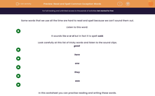 'Read and Spell Common Exception Words' worksheet