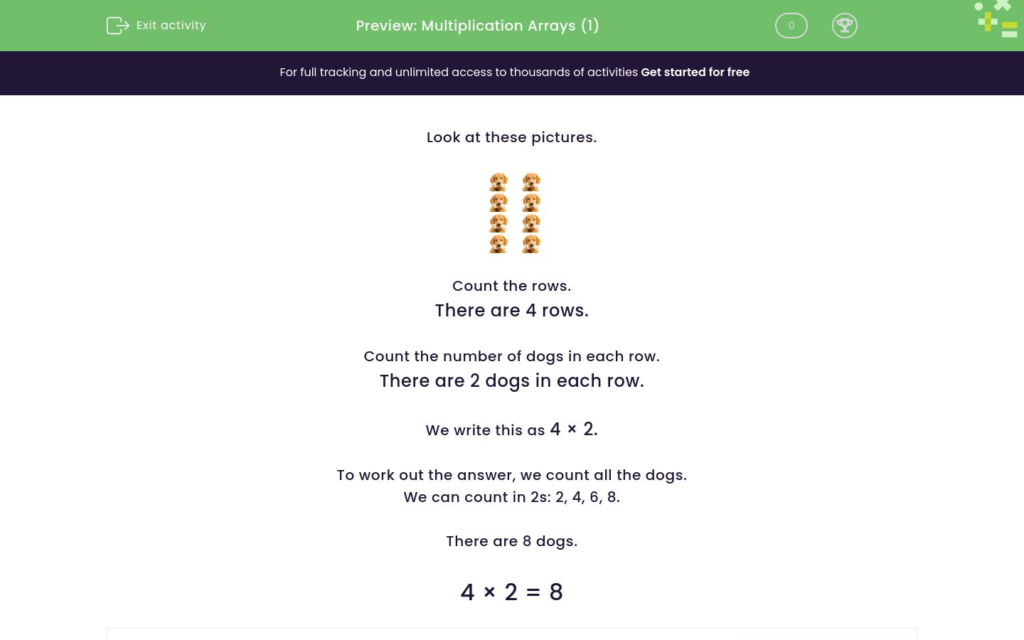 Understand Multiplication Arrays Worksheet - EdPlace