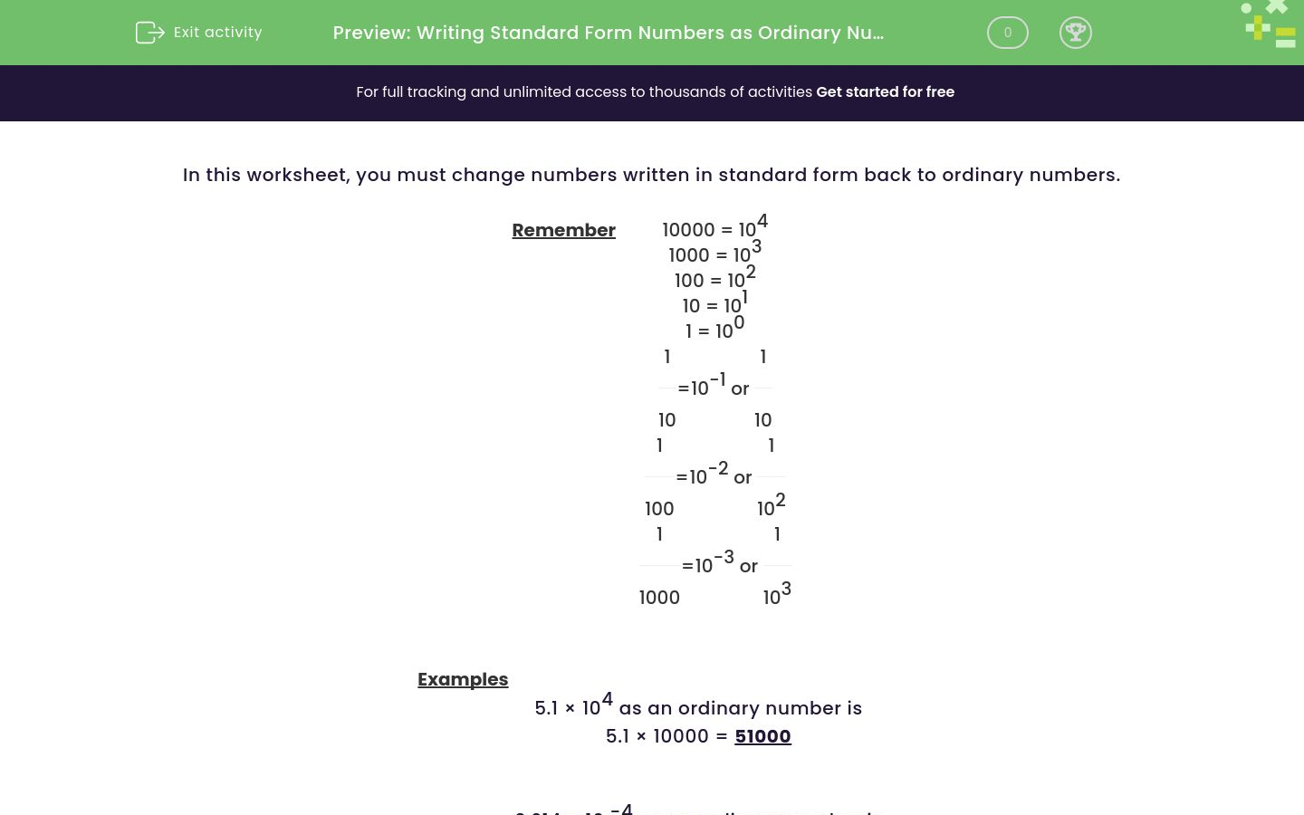 write-standard-form-numbers-as-ordinary-numbers-worksheet-edplace