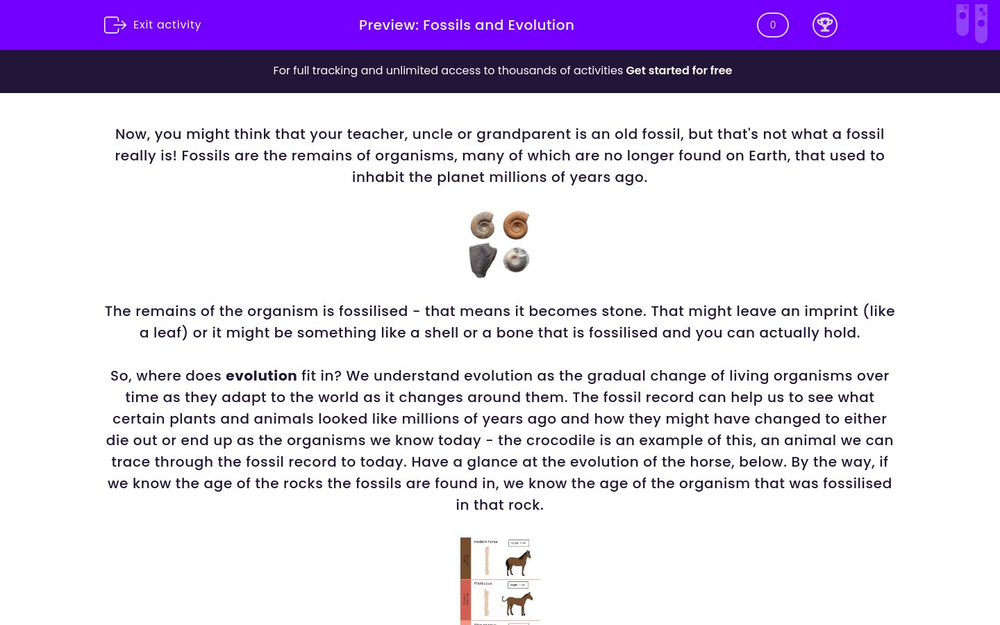 Look at Fossils and Evolution Worksheet EdPlace