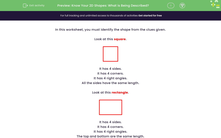 'Know Your 2D Shapes: What is Being Described?' worksheet