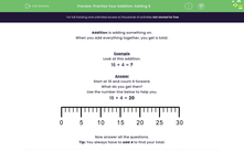 'Practise Your Addition: Add 4, 5 or 6 to a Number' worksheet