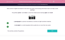 'Know Your Prefixes: micro- and photo-' worksheet