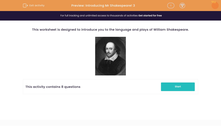 'Explore the Use of Dialogue - Introducing Mr Shakespeare! 3' worksheet