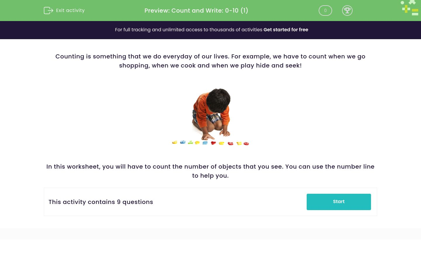 Count and Write Numbers Up To 10 Worksheet - EdPlace