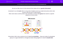 'Analyse the Structure of DNA' worksheet