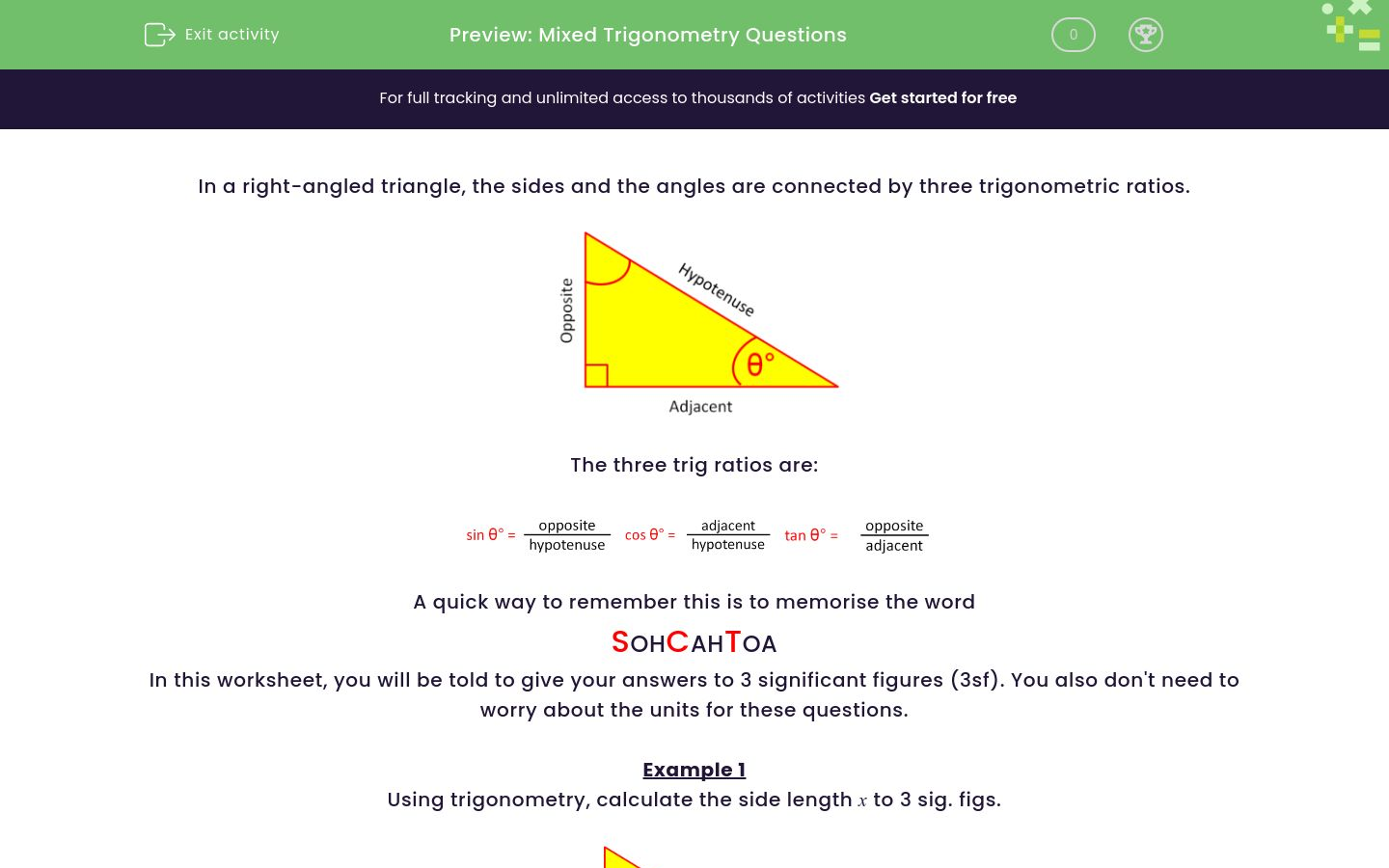 Find Side Lengths And Angles In Right-angled Triangles Worksheet - EdPlace