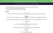 'Solve Simple Equations Using the Inverse Method' worksheet
