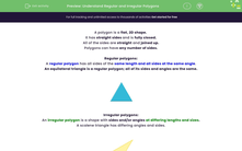 'Understand Regular and Irregular Polygons ' worksheet
