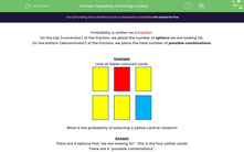 'Calculate the Probability of Picking a  Particular Colour' worksheet
