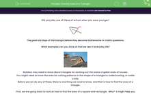 'Find the Area of a Triangle' worksheet