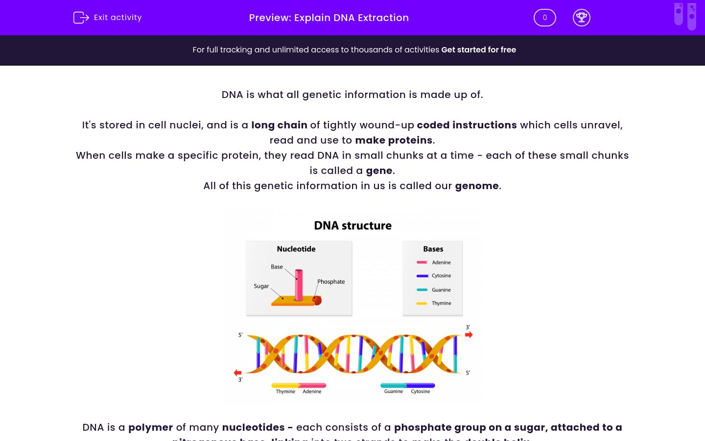 Explain DNA Extraction Worksheet EdPlace