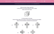 'Complete the Steps to Identify the 3D Cube Net' worksheet
