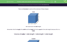 'Cubes and Cuboids: Estimate and Compare Volumes' worksheet