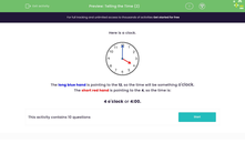 'Tell the Time: What O'Clock is it?' worksheet