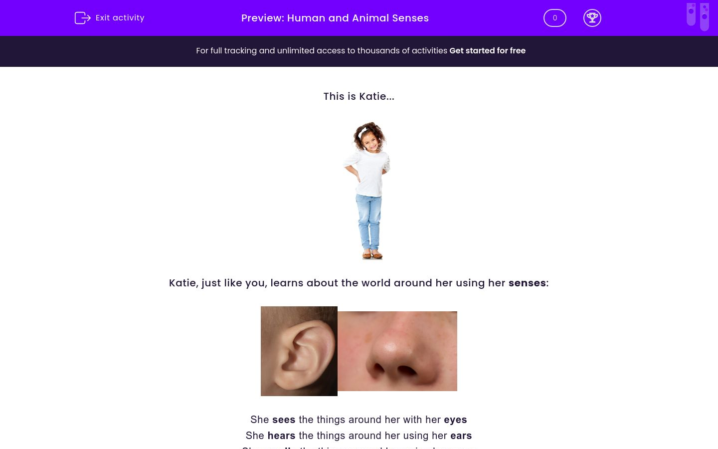 Identify Human and Animal Senses Worksheet - EdPlace