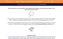 'Compare and Evaluate the Presentation and Effectiveness of ideas in 'London'' worksheet