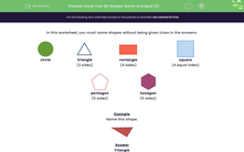 'Identify Different 2D Shapes' worksheet