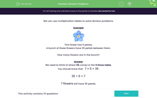 'Solve Problems Using Division' worksheet