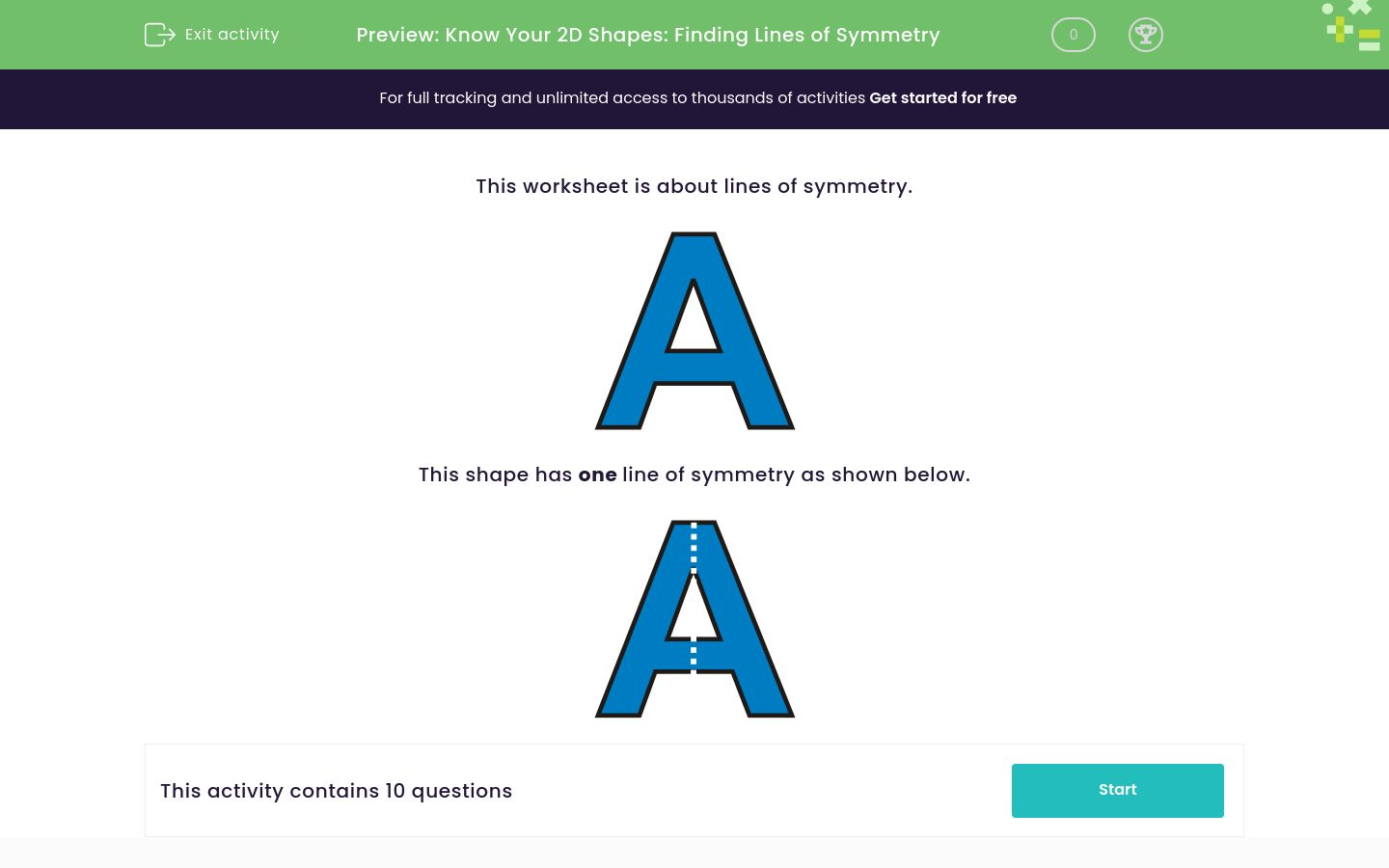 Count Lines of Symmetry Worksheet EdPlace