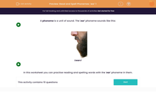 'Read and Spell Phonemes: 'ear' 1' worksheet
