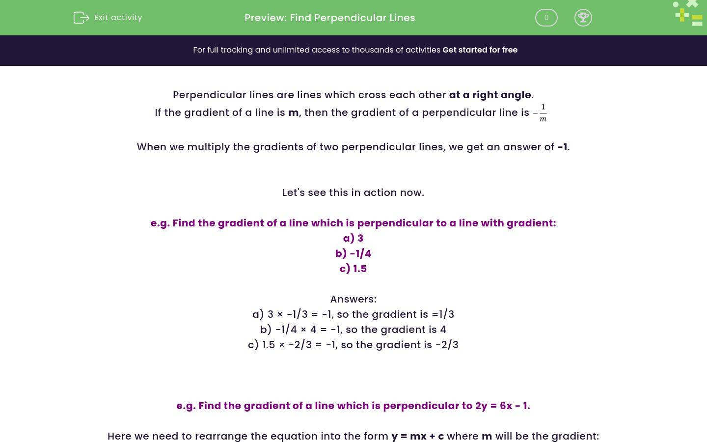 Find Perpendicular Lines Worksheet - EdPlace