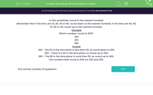 'Identify Numbers that Round to a Particular Hundred' worksheet