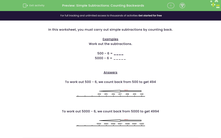 'Simple Subtractions: Counting Backwards' worksheet