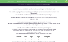 'Understand and Apply the Conversion of Decimal Numbers to Percentages 1' worksheet