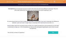 'Distinguish Between Common Homophones 3' worksheet