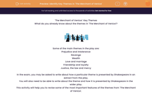 'Identify Key Themes in 'The Merchant of Venice'' worksheet