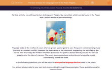 'Analyse the Language Used in the Poem 'Poppies' by Jane Weir' worksheet