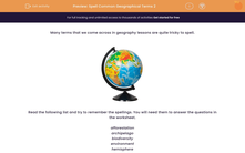 'Spell Common Geographical Terms 2' worksheet