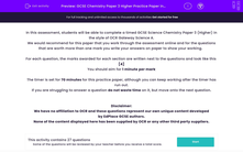 'GCSE Chemistry Paper 3 Higher Practice Paper in the Style of OCR Gateway Science A' worksheet