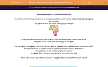 'Know Your Apostrophes: Marking Possession 2' worksheet