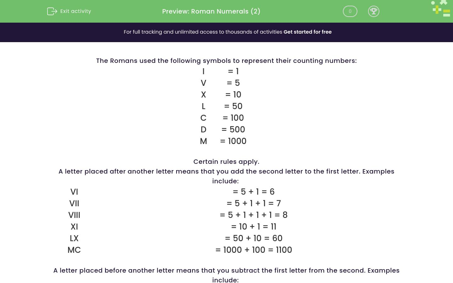 Understand How to Convert to Roman Numerals Worksheet - EdPlace