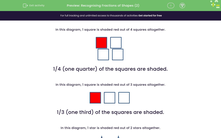'Recognise Fractions of a Group of Shapes' worksheet