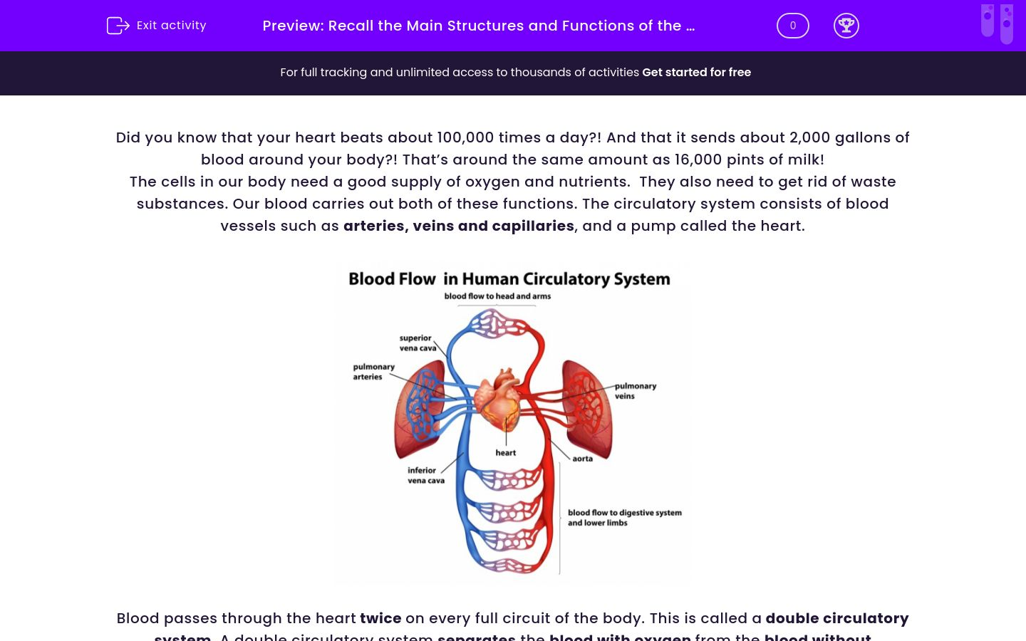 Recall the Main Structures and Functions of the Circulatory System ...