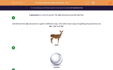 'Read and Spell Phonemes: 'ear' 2' worksheet