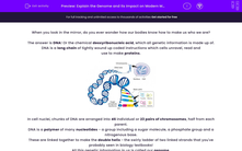 'Explain the Genome and its Impact on Modern Medicine' worksheet
