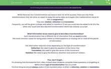 'Describe Congruent Transformations' worksheet