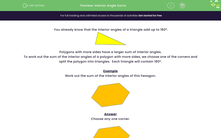 'Find the Sum of Interior Angles' worksheet